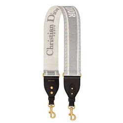 Alta gamma replica Cinturino ricamato Christian Dior 'Christian Dior' grigio