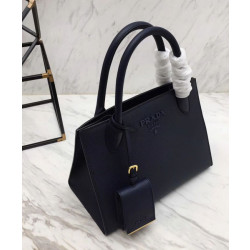 fedele Borse Firmate Replica in pelle Saffiano monocromatica Prada 1BA156 blu scuro