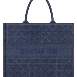 Replica Christian Dior Cannage Embroidery Dior Book Tote Borse Blu scuro Griffate