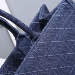 Replica Christian Dior Cannage Embroidery Dior Book Tote Borse Blu scuro Griffate