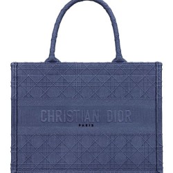 Replica Borsa tote Christian Dior piccola Dior Book Blu scuro Griffate