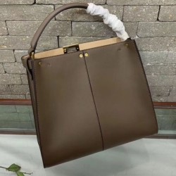 Dupe Peekaboo X-lite Medium Leather Borse Coffee imitazioni perfette Replica Peekaboo X-lite Medium Leather Borse Coffee Griffate