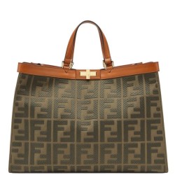 Replica Borsa Peekaboo X-tote Canvas 8BH374 Caffè Griffate
