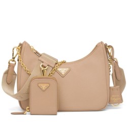 Replica Borse  Prada Re-Edition 2005 in pelle Saffiano 1BH204 Albicocca Griffate