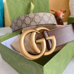 Pari all'originale replica Cintura Gucci GG con fibbia Doppia G 625839 Marrone