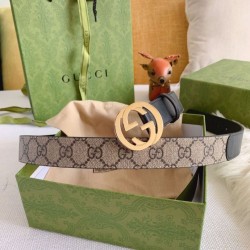 Pari all'originale replica Cintura Gucci GG con fibbia Doppia G 625839 Nera