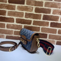 Gucci Horsebit 1955 Mini Borsa 658574 Blu Gucci Horsebit 1955 Mini Borsa 658574 Blu