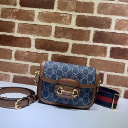 Gucci Horsebit 1955 Mini Borsa 658574 Blu