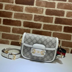 Gucci Horsebit 1955 Mini Imitazioni borse griffate 658574 Bianco
