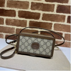 Gucci Borsa Mini con Interlocking G 671674 Marrone
