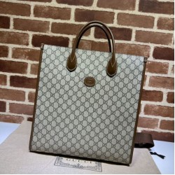 Dettagli perfetti Gucci Borsa media con Interlocking G 674155 Marrone