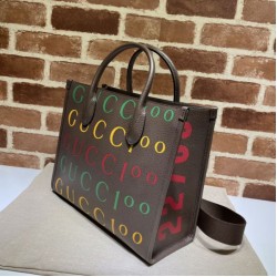 Dettagli perfetti Gucci 100 Borsa tote piccola 680956 Caffè Dettagli perfetti Gucci 100 Borsa tote piccola 680956 Caffè