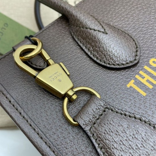 Dettagli perfetti Gucci 100 Borsa tote piccola 680956 Caffè