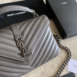 Bora Pari all'originale replica a tracolla YSL Saint Laurent Medium Envelope Kate Chain Mix Matelasse Grey