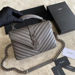 Bora Pari all'originale replica a tracolla YSL Saint Laurent Medium Envelope Kate Chain Mix Matelasse Grey