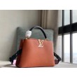 Qualità superiore replica LV Capucines BB In Pelle Marrone M59266