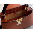 Qualità superiore replica LV Capucines BB In Pelle Marrone M59266