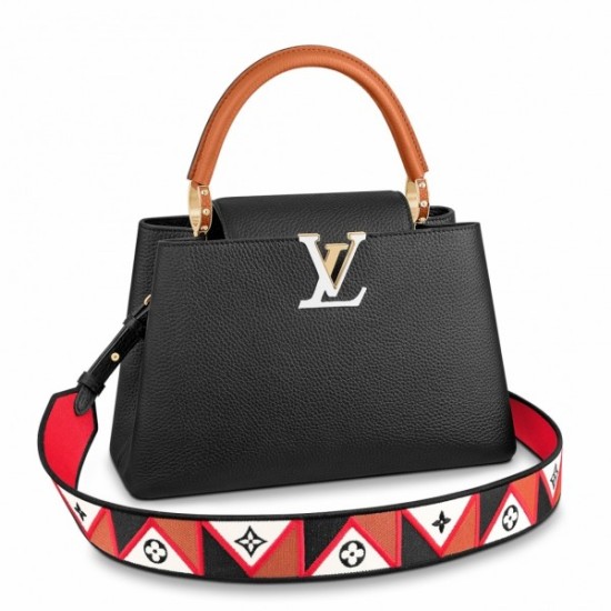 Borse Firmate Replica LV Capucines MM In Pelle Nera M59020