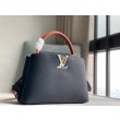 Borse Firmate Replica LV Capucines MM In Pelle Nera M59020