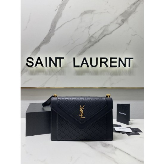 Borse Replica YSL Saint Laurent gaby Satchel trapuntata in pelle di agnello nera