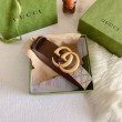 Pari all'originale replica Cintura Gucci GG con fibbia Doppia G 625839 Marrone