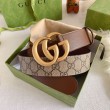 Pari all'originale replica Cintura Gucci GG con fibbia Doppia G 625839 Marrone