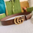 Pari all'originale replica Cintura Gucci GG con fibbia Doppia G 625839 Marrone