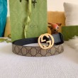 Pari all'originale replica Cintura Gucci GG con fibbia Doppia G 625839 Nera