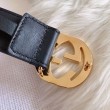 Pari all'originale replica Cintura Gucci GG con fibbia Doppia G 625839 Nera