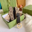 Pari all'originale replica Cintura Gucci GG con fibbia Doppia G 625839 Nera