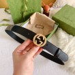 Pari all'originale replica Cintura Gucci GG con fibbia Doppia G 625839 Nera
