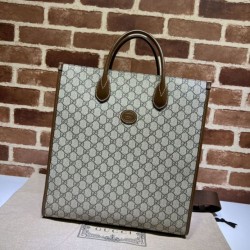 Dettagli perfetti Gucci Borsa media con Interlocking G 674155 Marrone