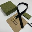 Gucci Cintura reversibile con fibbia G Square 626974 Black Gold