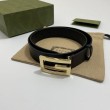 Gucci Cintura reversibile con fibbia G Square 626974 Black Gold