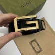 Gucci Cintura reversibile con fibbia G Square 626974 Black Gold