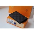 Pari all'originale replica LV Slender Pocket Organizer Damier Graphite N60256
