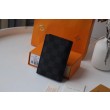 Pari all'originale replica LV Slender Pocket Organizer Damier Graphite N60256
