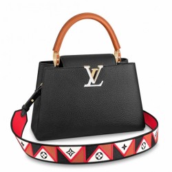 Borse Firmate Replica Louis Vuitton Capucines MM In Pelle Nera M59020