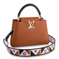 Qualità superiore replica Louis Vuitton Capucines BB In Pelle Marrone M59266