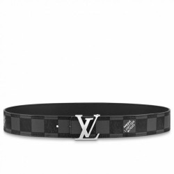 LV LV Initials 40MM Cintura reversibile Damier Graphite MP314V
