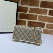Portafoglio Gucci Horsebit 1955 con catena 621892 Marrone / Bianco Portafoglio Gucci Horsebit 1955 con catena 621892 Marrone / Bianco