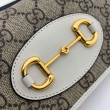 Portafoglio Gucci Horsebit 1955 con catena 621892 Marrone / Bianco Portafoglio Gucci Horsebit 1955 con catena 621892 Marrone / Bianco