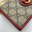 Portafoglio Gucci Horsebit 1955 con catena 621892 Rosso Portafoglio Gucci Horsebit 1955 con catena 621892 Rosso