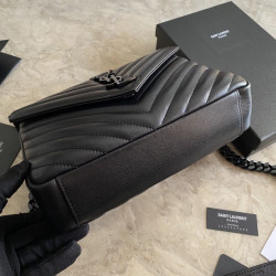 YSL Saint Laurent Borse Firmate Replica a tracolla media con busta Kate Chain Mix Matelasse Nero