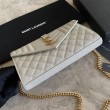 Qualità superiore replica YSL Saint Laurent Portafoglio Woc con catena a busta con monogramma nero