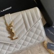 Qualità superiore replica YSL Saint Laurent Portafoglio Woc con catena a busta con monogramma nero