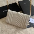 Qualità superiore replica YSL Saint Laurent Portafoglio Woc con catena a busta con monogramma nero