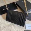 Qualità superiore replica YSL Saint Laurent Portafoglio Woc con catena a busta monogramma Bianco
