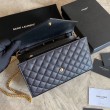 Qualità superiore replica YSL Saint Laurent Portafoglio Woc con catena a busta monogramma Bianco