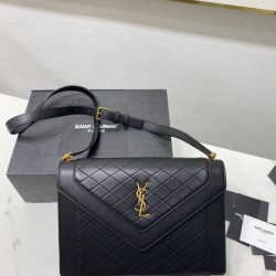 Borse Replica YSL Saint Laurent gaby Satchel trapuntata in pelle di agnello nera Borse Replica YSL Saint Laurent gaby Satchel trapuntata in pelle di agnello nera